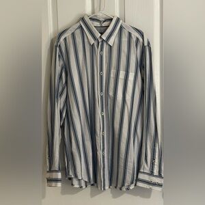 Tommy Bahama Navy and White Striped Shirt